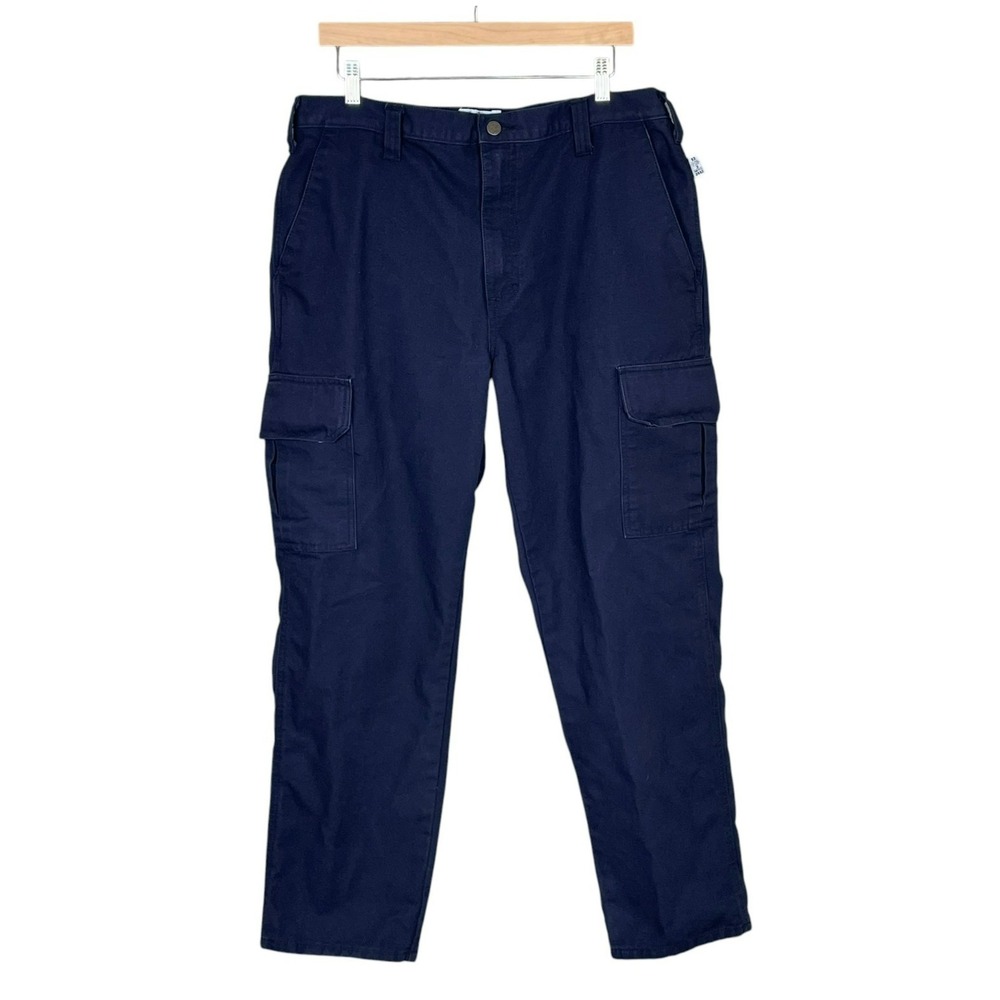 Tyndale Utility FR Flame Resistant Cargo Pants 36x30 Navy Made in USA Workwear